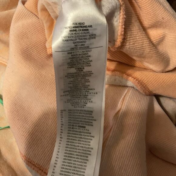 Fox Pullover Hoodie‎ Womens Sz M Light Orange Y2K Racing Moto Logo Burnout - Picture 12 of 13